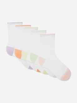 Chaussettes|Primark Lot De 5 Paires De Chaussettes à Bord Contrasté Blanc