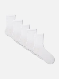 Chaussettes|Primark Lot De 5 Paires De Chaussettes Essential Blanc