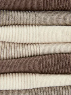 Chaussettes|Primark Lot De 7 Paires De Chaussettes Côtelées Écru