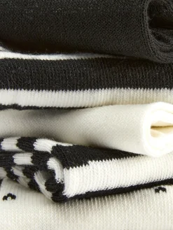 Chaussettes|Primark Lot De 5 Paires De Chaussettes Monochromatiques Rayées Noir/Blanc