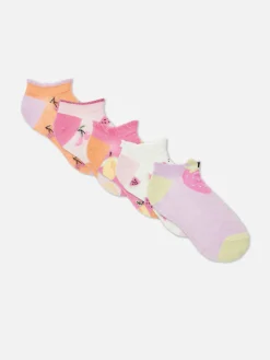 Chaussettes Et Collants|Primark Lot De 5 Paires De Chaussettes Pour Baskets à Motifs Fruits Multicolore