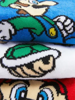 Chaussettes|Primark Lot De 3 Paires De Chaussettes Super Mario World Rouge