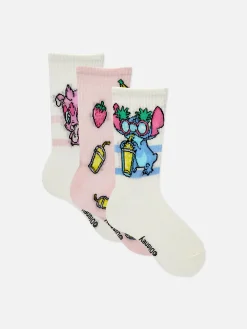 Chaussettes|Primark Lot De 3 Paires De Chaussettes Disney Lilo & Stitch Blanc