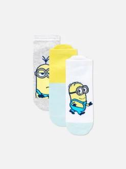 Chaussettes|Primark Lot De 3 Paires De Chaussettes Pour Baskets Minions Jaune