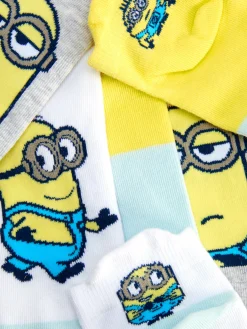 Chaussettes|Primark Lot De 3 Paires De Chaussettes Pour Baskets Minions Jaune