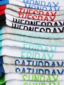 Chaussettes|Primark Lot De 7 Paires De Chaussettes Jours De La Semaine Blanc