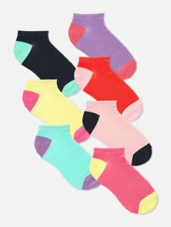 Chaussettes Et Collants|Primark Lot De 7 Paires De Chaussettes Pour Baskets Color Block Multicolore