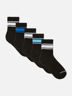 Chaussettes|Primark Lot De 5 Paires De Chaussettes De Sport à Rayures Noir