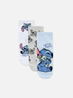 Chaussettes|Primark Lot De 3 Paires De Chaussettes Disney Stitch Bleu