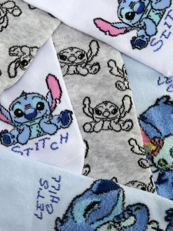 Chaussettes|Primark Lot De 3 Paires De Chaussettes Disney Stitch Bleu