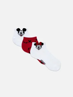 Chaussettes|Primark Lot De 3 Paires De Chaussettes Disney Mickey Et Minnie Blanc