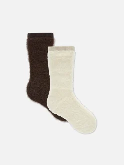 Chaussons|Chaussettes|Primark Lot De 2 Paires De Chaussettes Douces Naturel
