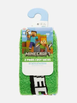 Chaussettes|Primark Lot De 2 Paires De Chaussettes Douces Minecraft Vert