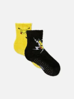 Chaussettes|Primark Lot De 2 Paires De Chaussettes Chaudes Pokémon Jaune