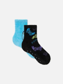 Chaussettes|Primark Lot De 2 Paires De Chaussettes Douces Manette De Jeu Bleu