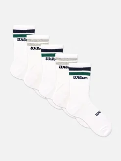 Chaussettes|Primark Lot De 5 Paires De Chaussettes De Sport Wilson Blanc