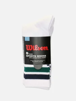 Chaussettes|Primark Lot De 5 Paires De Chaussettes De Sport Wilson Blanc