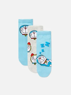 Chaussettes|Primark Lot De 3 Paires De Chaussettes Pour Baskets Doraemon Bleu