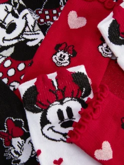 Chaussettes Et Collants|Primark Lot De 4 Paires De Chaussettes Disney Minnie Mouse Rouge