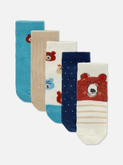 Chaussettes Et Collants|Primark Lot De 5 Paires De Chaussettes Ours Bleu