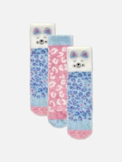 Chaussettes Et Collants|Primark Lot De 2 Paires De Chaussettes Chaudes à Pois Et à Motif Animal Rose