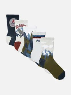 Chaussettes|Primark Lot De 5 Paires De Chaussettes à Motif Paysage Multicolore