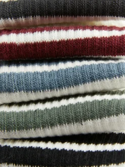 Chaussettes|Primark Lot De 5 Paires De Chaussettes De Sport à Rayures Écru