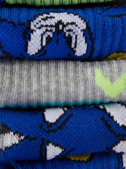Chaussettes|Primark Lot De 3 Paires De Chaussettes Sonic Le Hérisson Bleu