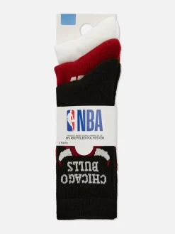 Chaussettes|Primark Lot De 3 Paires De Chaussettes NBA Chicago Bulls Multicolore