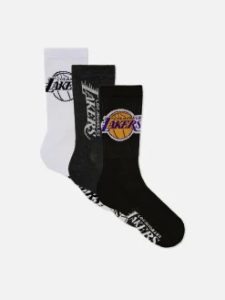 Chaussettes|Primark Lot De 3 Paires De Chaussettes NBA Los Angeles Lakers Multicolore