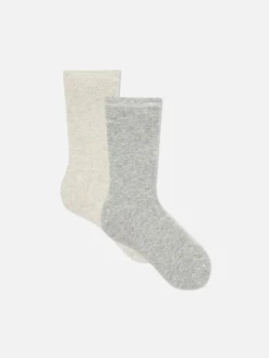 Chaussettes|Primark Lot De 2 Paires De Chaussettes Thermiques Écru