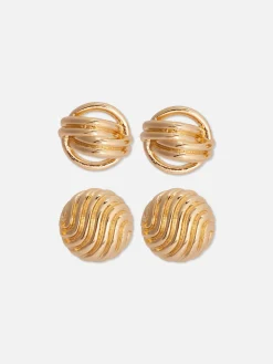 Bijoux|Primark Lot De 2 Paires De Clous D'oreilles épais Rita Ora Jaune