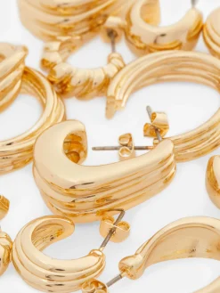 Bijoux|Primark Lot De 6 Paires De Créoles Torsadées Jaune