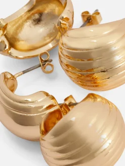 Bijoux|Primark Lot De 2 Paires De Créoles à Coquillages Rita Ora Jaune