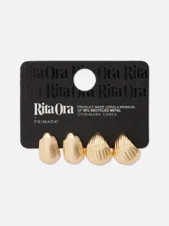 Bijoux|Primark Lot De 2 Paires De Créoles à Coquillages Rita Ora Jaune