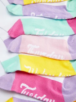 Chaussettes Et Collants|Primark Lot De 7 Paires De Socquettes Jours De La Semaine Blanc