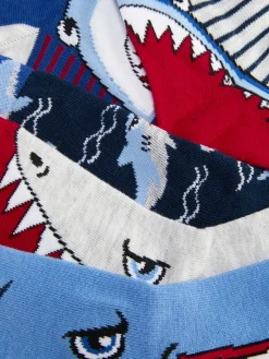 Chaussettes|Primark Lot De 5 Paires De Socquettes Requin Bleu