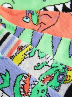 Chaussettes|Primark Lot De 5 Paires De Socquettes à Motif Dinosaures Multicolore