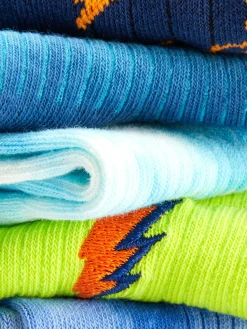 Chaussettes|Primark Lot De 5 Paires De Socquettes à Motifs Variés Bleu