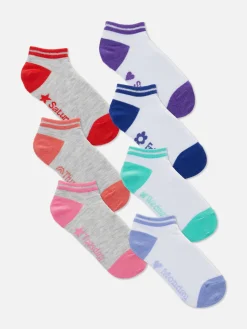 Chaussettes Et Collants|Primark Lot De 7 Paires De Socquettes Jours De La Semaine Blanc