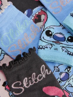 Chaussettes Et Collants|Primark Lot De 4 Paires De Socquettes Disney Stitch Bleu