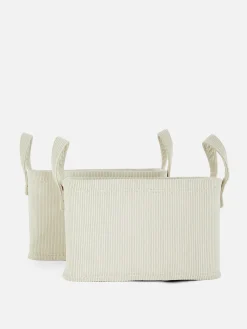 Boîtes Et Paniers|Primark Lot De 2 Paniers De Rangement Gigognes Crème