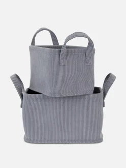Boîtes Et Paniers|Primark Lot De 2 Paniers De Rangement Gigognes Anthracite