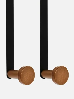 Solutions De Rangement Murales Et Cintres|Primark Lot De 2 Patères De Porte Noir