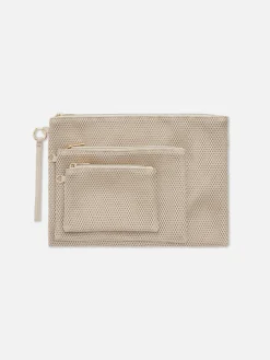 Sacs Et Porte-Monnaie|Primark Lot De 3 Pochettes En Maille Beige