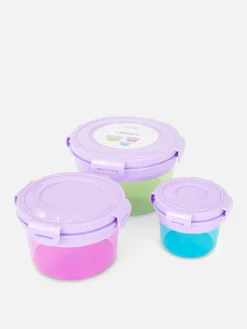Ustensiles De Cuisine Et Pâtisserie|Primark Lot De 3 Pots à Encas Ronds Violet
