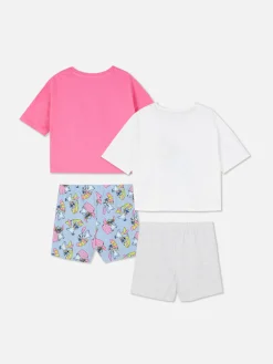 Pyjamas Et Vêtements De Nuit|Primark Lot De 2 Pyjamas à Manches Courtes Disney Lilo & Stitch Blanc