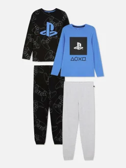 Pyjamas Et Vêtements De Nuit|Primark Lot De 2 Pyjamas à Manches Longues PlayStation Noir