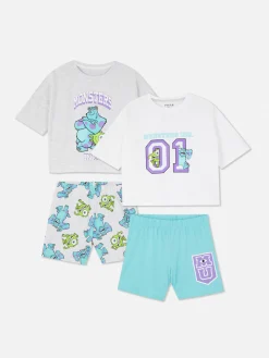 Pyjamas Et Vêtements De Nuit|Primark Lot De 2 Pyjamas Courts Disney Monsters, Inc. Multicolore