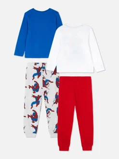 Pyjamas Et Vêtements De Nuit|Primark Lot De 2 Pyjamas Graphiques Marvel Spider-Man Bleu